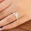 Nhẫn bạc Việt Nam bốn chấu đế viền ba hàng đá đính đá lấp lánh Cáo Bạc