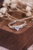  Lẻ nữ nhẫn đôi bạc ta Diamond Heart Couple Rings (301) 