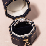  Nhẫn bạc Việt Nam xi vàng trắng ổ đá Moissanite cạnh xoắn | Cáo Bạc 