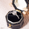 Nhẫn bạc Việt Nam xi vàng trắng đính kim cương Moissanite Starry Crown sang trọng lấp lánh | Cáo Bạc