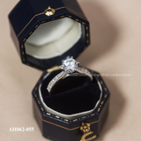  Nhẫn bạc Việt Nam xi vàng trắng đính kim cương Moissanite 6 ly sáu chấu cao cấp | Cáo Bạc 
