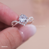  Nhẫn bạc ta vương miện ổ đá bốn chấu 