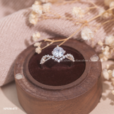  Nhẫn bạc ta vương miện ổ đá bốn chấu 