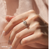  Nhẫn bạc ta viền đá tròn cạnh đá mini 