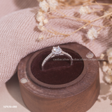  Nhẫn bạc ta viền đá tròn cạnh đá mini 