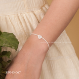  Lắc tay bạc ta dây rút full đá mặt ổ đá tim viền đá 