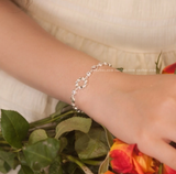  Lắc tay bạc Việt Nam tròn lá sole ổ đá sole tròn trơn  thanh lịch sáng tay | Cáo Bạc 