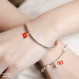  Kiềng tay bạc Việt Nam charm cờ Việt Nam trơn thanh gọn ý nghĩa | Cáo Bạc 