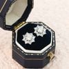 Khuyên tai bạc Việt Nam xi vàng trắng đính Kim Cương Moissanite 6 li Stardust tỏa sáng sang trọng | Cáo Bạc
