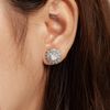 Khuyên tai bạc Việt Nam xi vàng trắng đính Kim Cương Moissanite 4,5 li Snowflake | Cáo Bạc