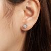 Khuyên tai bạc Việt Nam Crown đính Kim Cương Moissanite 5 li | Cáo Bạc