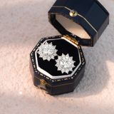  Khuyên tai bạc Việt Nam xi vàng trắng đính Kim Cương Moissanite 5,4 li Tinysun tỏa sáng sang trọng | Cáo Bạc 