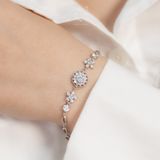  Lắc tay bạc Việt Nam xi vàng trắng đính Kim Cương Moissanite 5 li Stardust | Cáo Bạc 