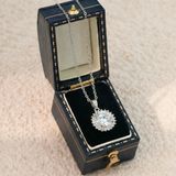  Dây chuyền bạc Việt Nam xi vàng trắng đính kim cương Moissanite 9 li Sunshine mặt trời | Cáo Bạc 