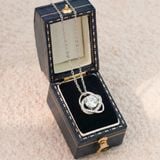  Dây chuyền bạc Việt Nam xi vàng trắng đính Kim Cương Moissanite 7,5 li Mars xoắn hiện đại | Cáo Bạc 