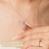  Dây chuyền bạc Việt Nam xi vàng trắng đính Kim Cương Moissanite 8 li Snowy Wish bông tuyết | Cáo Bạc 