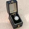 Dây chuyền bạc Việt Nam xi vàng trắng đính Kim Cương Moissanite 6 ly Sunflower | Cáo Bạc