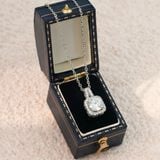  Dây chuyền bạc Việt Nam xi vàng trắng đính Kim Cương Moissanite 6,5 li Scarlett sang trọng | Cáo Bạc 