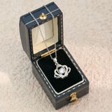  Dây chuyền bạc Việt Nam xi vàng trắng đính Kim Cương Moissanite 4 li Crown vương miện | Cáo Bạc 