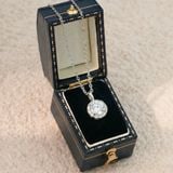  Dây chuyền bạc Việt Nam xi vàng trắng đính Kim Cương Moissanite 5,4 li Amora viền đá | Cáo Bạc 