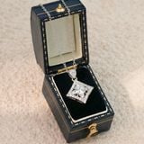  Dây chuyền bạc Việt Nam xi vàng trắng đính Kim Cương Moissanite 4,5 ly Diana | Cáo Bạc 