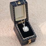  Dây chuyền bạc Việt Nam xi vàng trắng đính Kim Cương Moissanite 5 li Vintage cổ điển | Cáo Bạc 