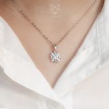  Dây chuyền bạc Việt Nam xi vàng trắng đính Kim Cương Moissanite 5 li Vintage cổ điển | Cáo Bạc 