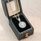  Dây chuyền bạc Việt Nam xi vàng trắng đính Kim Cương Moissanite 6,5 li Winter bông tuyết | Cáo Bạc 