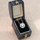  Dây chuyền Bạc Việt Nam xi vàng trắng đính Kim cương Moissanite Endless Love mặt tròn viền đá lấp lánh | Cáo Bạc 