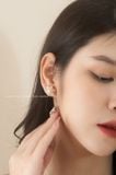  Khuyên tai bạc Việt Nam ngọc trai Freshwater bông tuyết đá nhọn | Cáo Bạc 