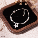  Lắc tay bạc Việt Nam Ngọc trai Freshwater Blossom Belle charm hoa | Cáo Bạc 