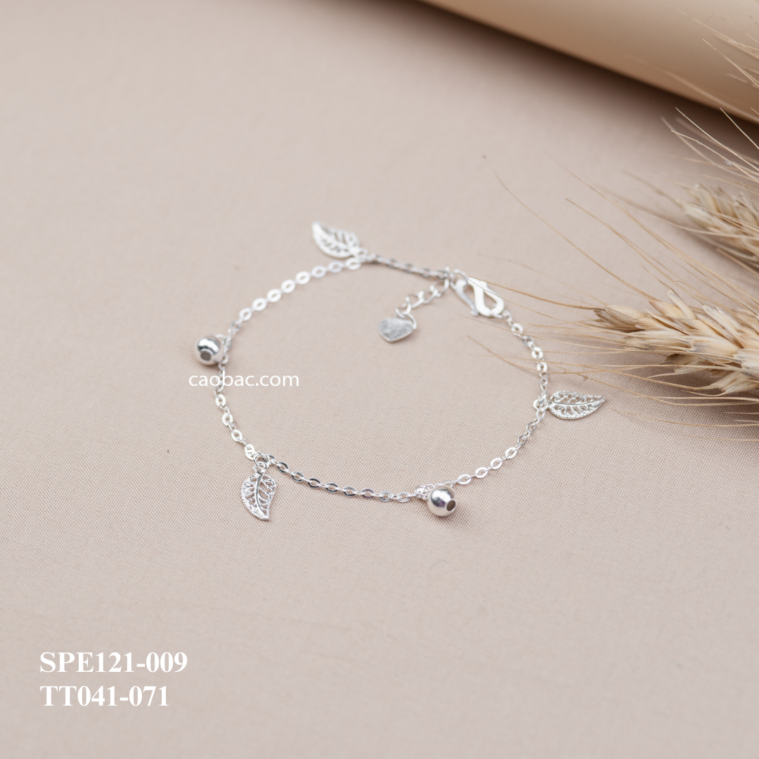  Lắc tay bạc ta sợi xích bi lá 