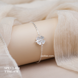  Lắc chân bạc ta bốn lá dây xích 