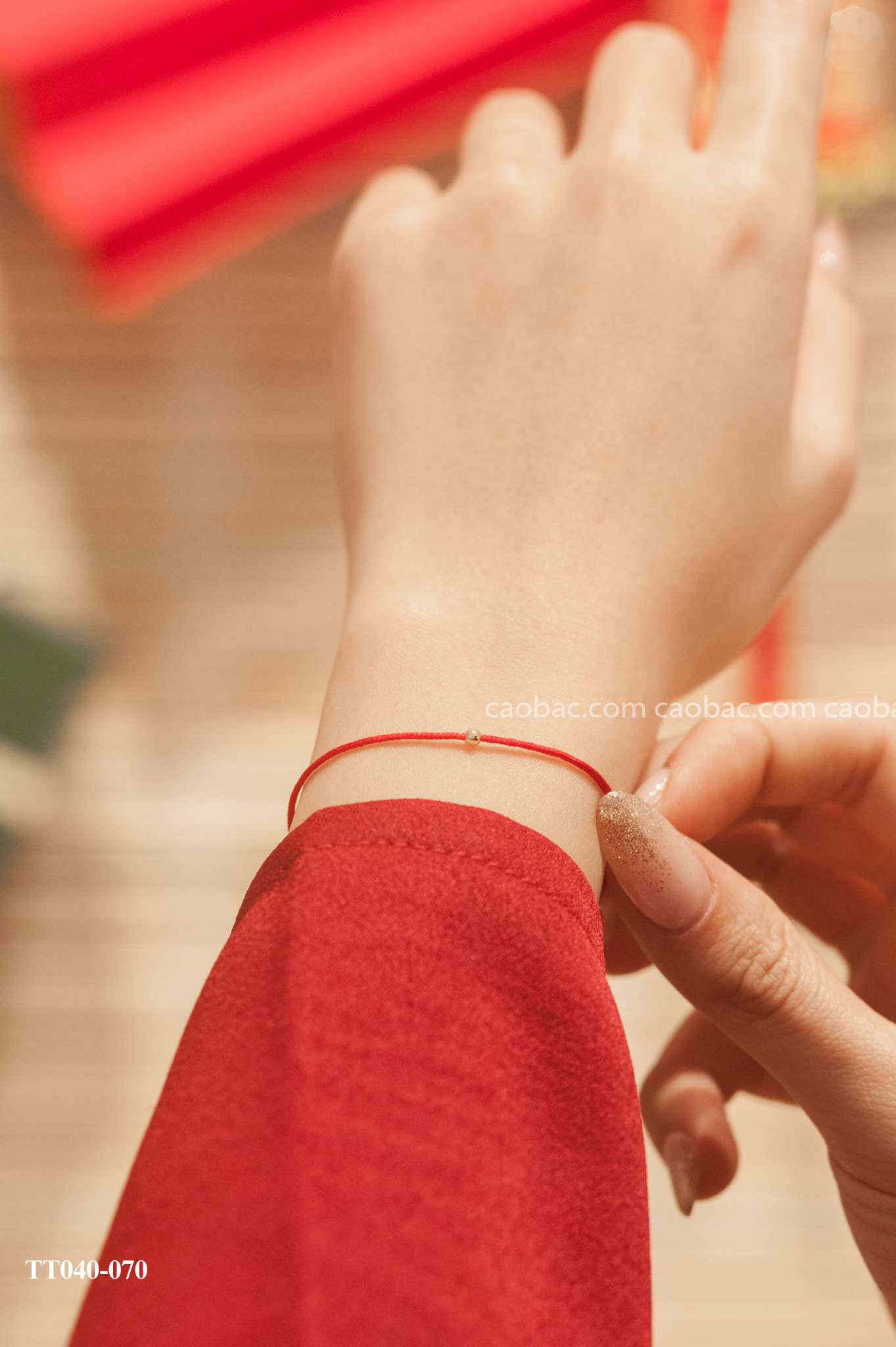  Dây chỉ đỏ bi vàng 10k 