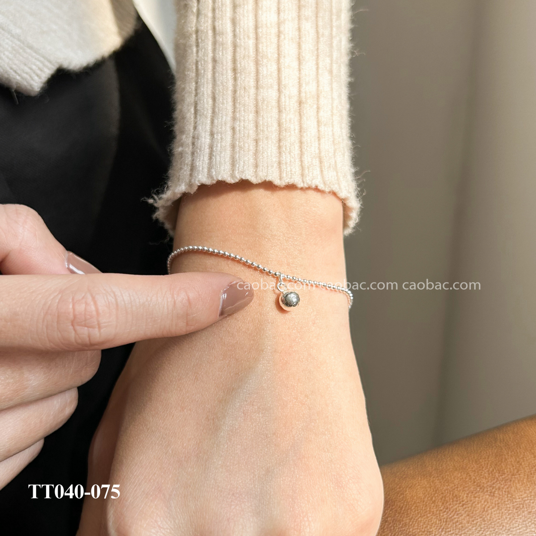  Lắc tay bạc ta sợi bi viên bi rơi 