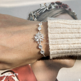  Lắc tay bạc ta bông tuyết ổ đá hai bên 