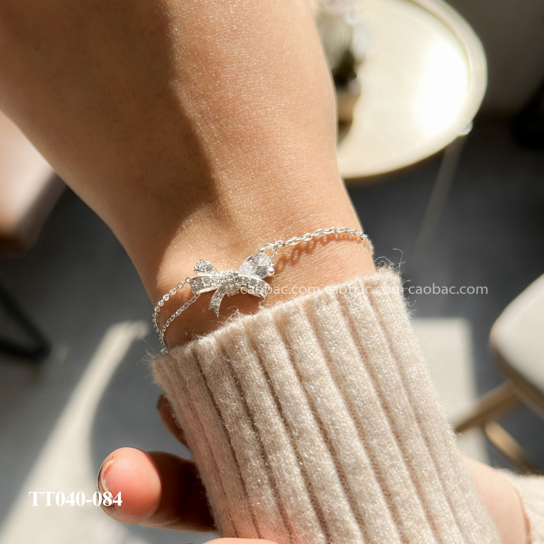  Lắc tay bạc ta nơ tim đá rơi 