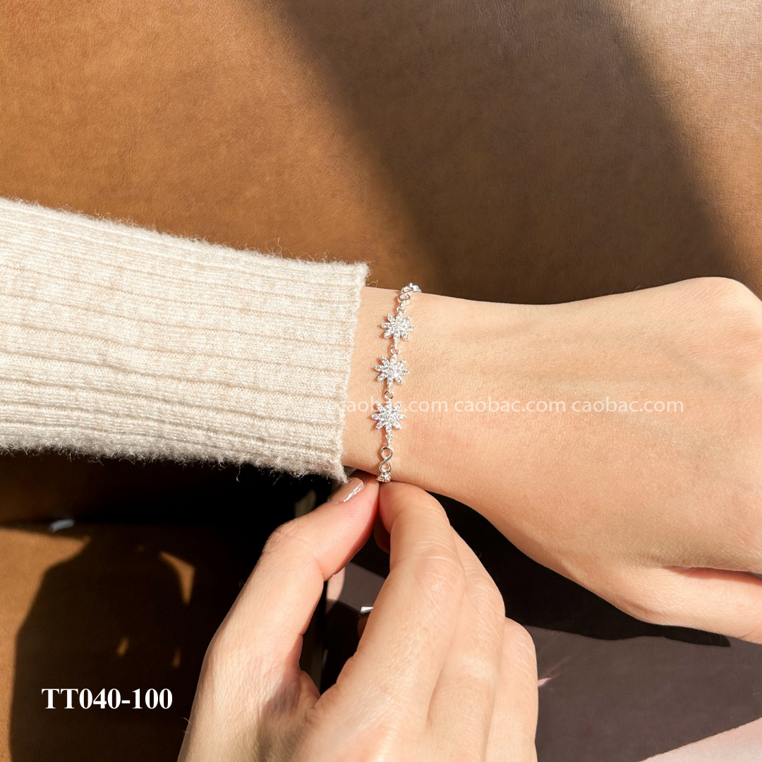  Lắc tay bạc ta hoa mắt tròn 