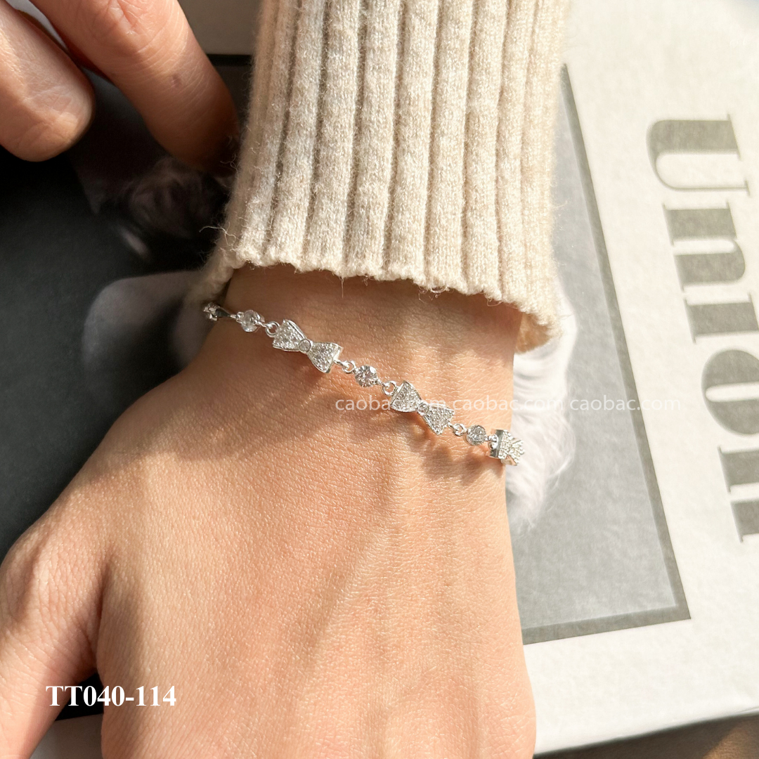  Lắc tay bạc ta Nơ ổ đá sole 