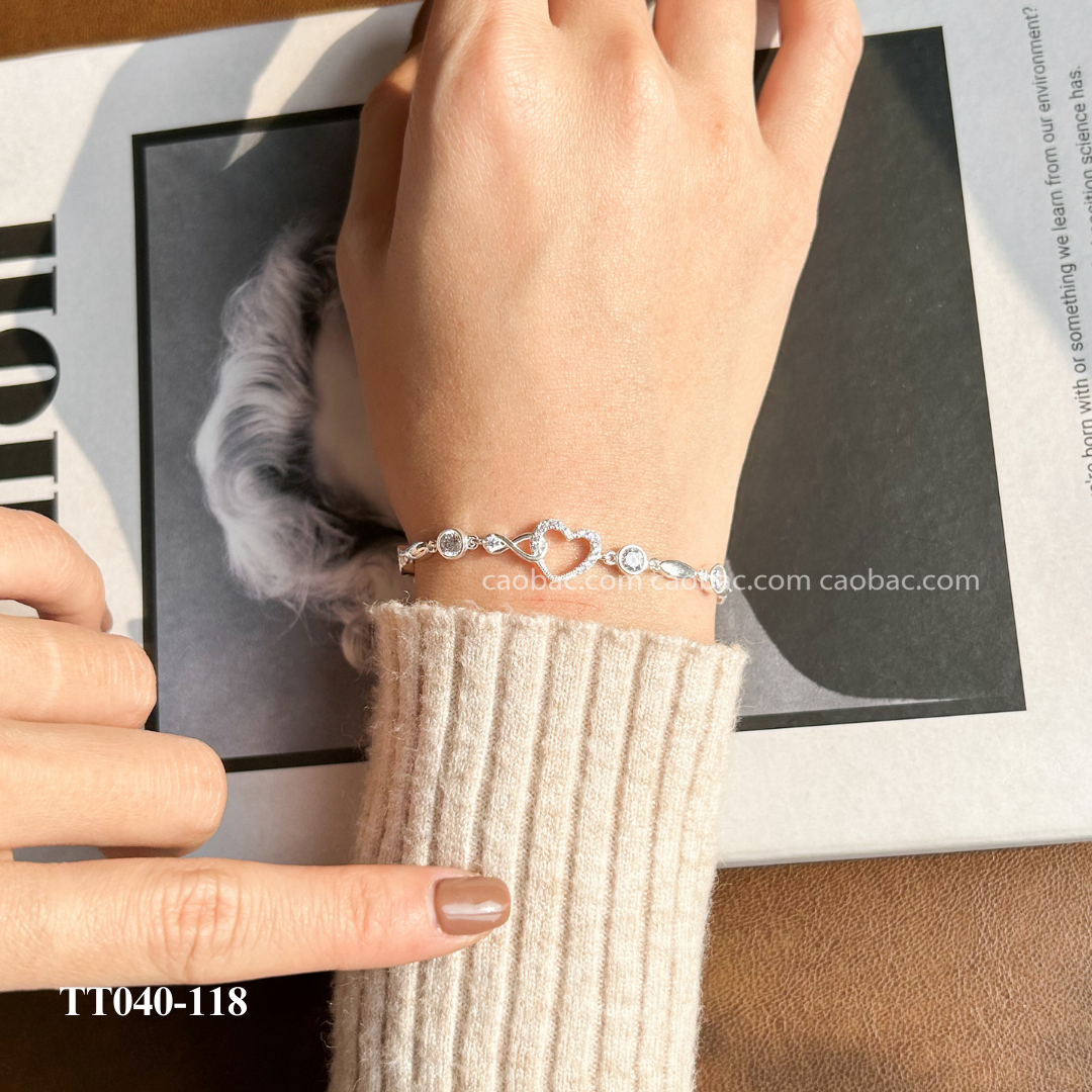  Lắc tay bạc ta tim ổ đá 