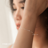  Lắc tay bạc ta xích trơn hình tim 