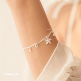  Lắc tay bạc ta hoa năm cánh ổ đá sao 