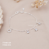  Lắc tay bạc ta tròn rỗng sao đá 
