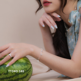  Lắc tay bạc ta tròn rỗng sao đá 