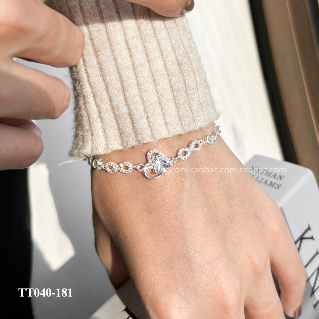  Lắc tay bạc ta ổ đá tim 