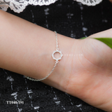  Lắc tay bạc Việt Nam circle đính đá dây xích mảnh tối giản | Cáo Bạc 