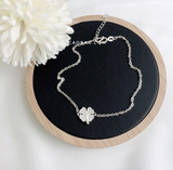  Lắc chân bạc ta bốn lá dây xích 