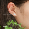 Khuyên bạc ta bông tuyết nhỏ ổ đá giữa