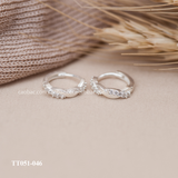  Khuyên bạc ta tròn xoắn chốt bấm 