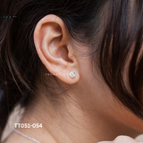  Khuyên bạc ta ổ đá tròn viền đá mini 